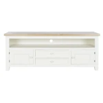 Mueble de TV DKD Home Decor Beige Natural Madera de Paulonia 134,5 x 35 x 55 cm