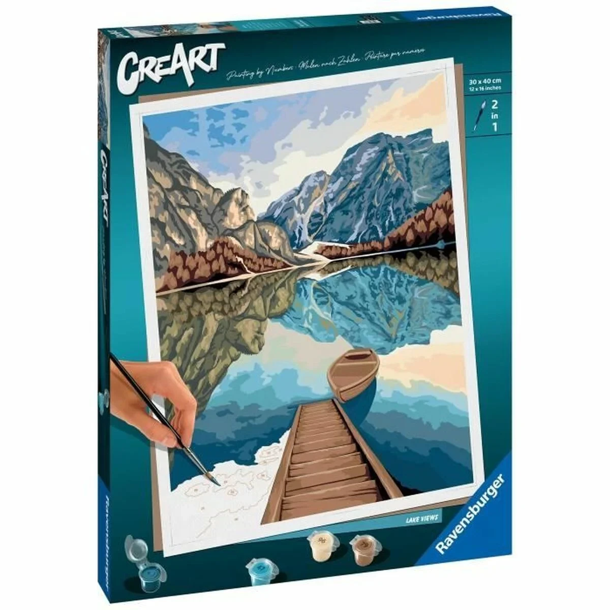 Set de Pintura por Números Ravensburger Lake Views 30 x 40 cm