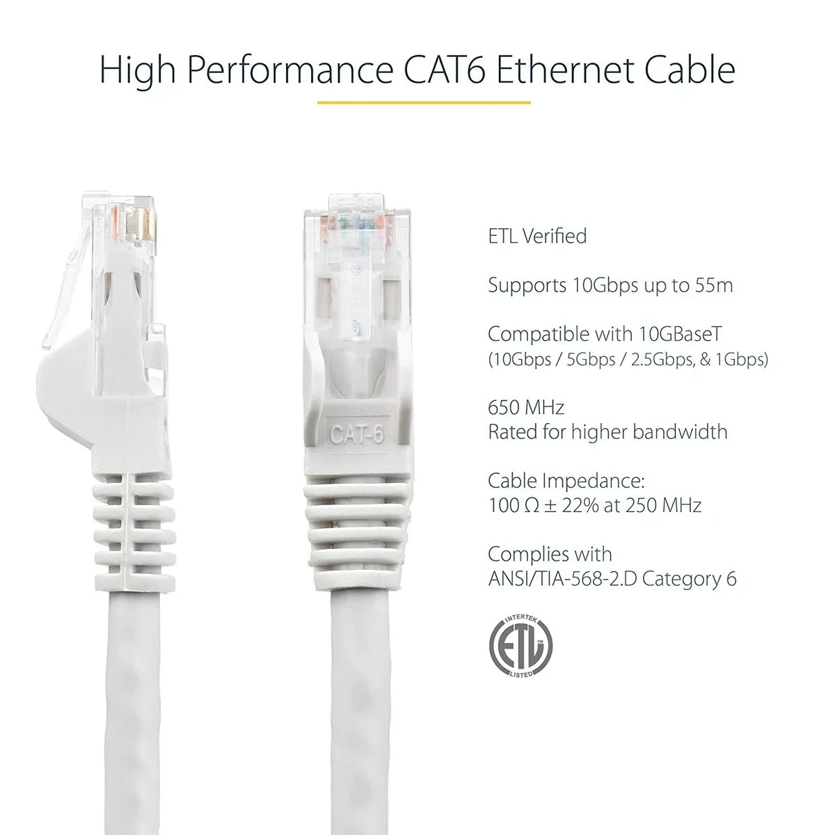 Cable de Red Rígido UTP Categoría 6 Startech N6PATC7MWH Blanco 7 m