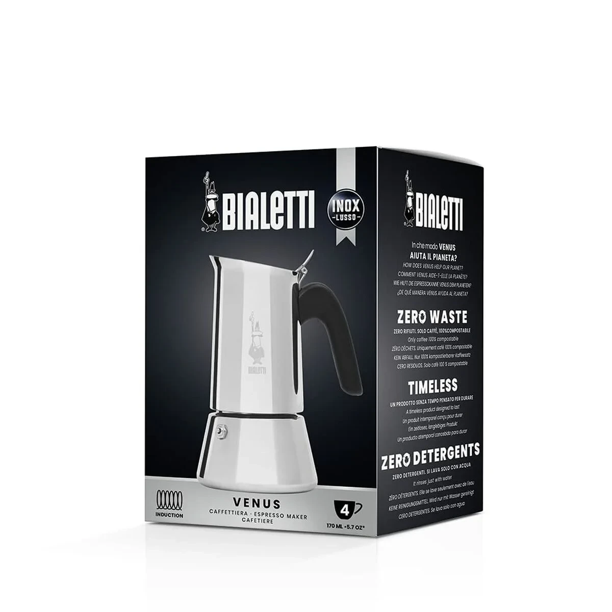 Cafetera Italiana Bialetti NEW VENUS Plateado Metal Acero Inoxidable