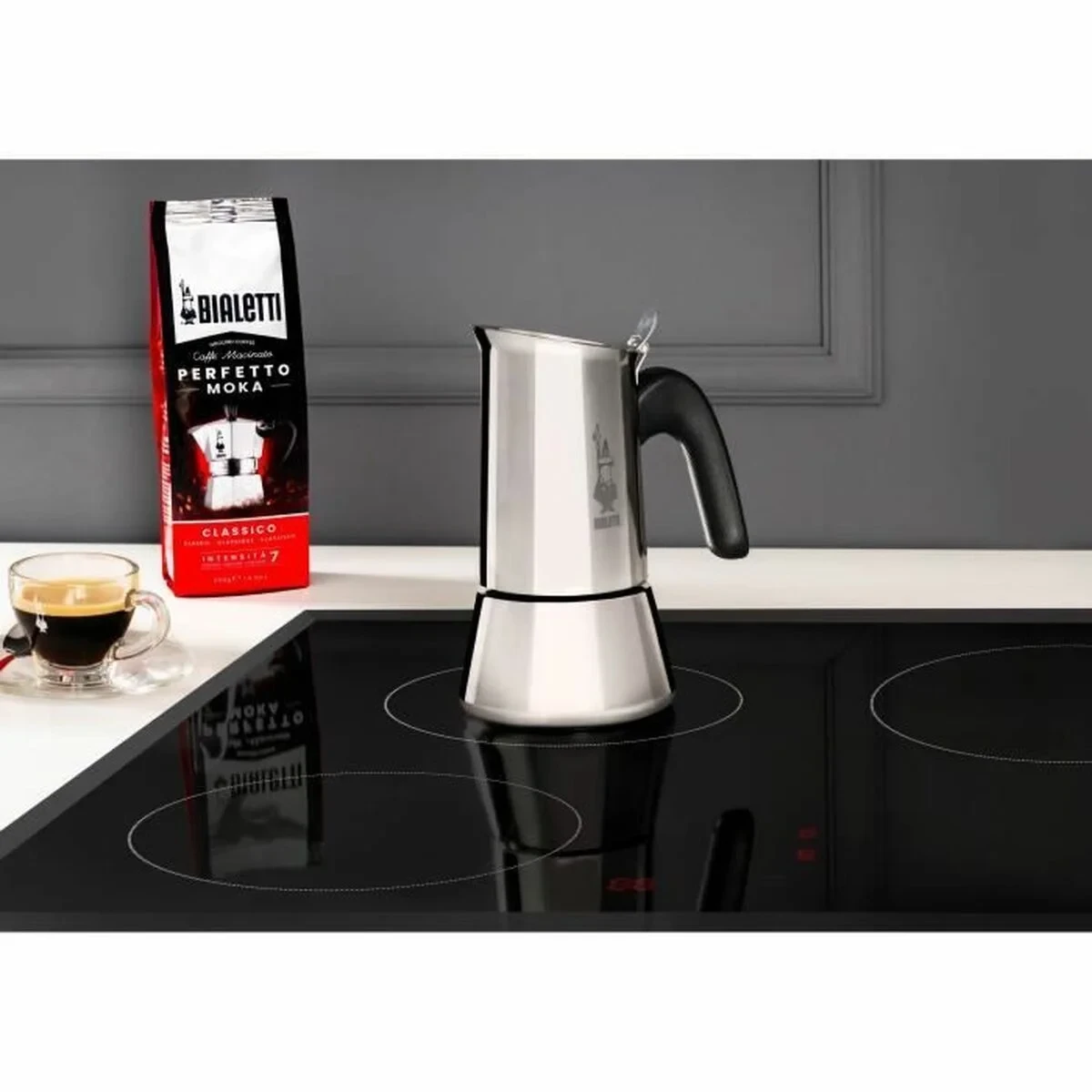 Cafetera Italiana Bialetti NEW VENUS Plateado Madera Acero Inoxidable