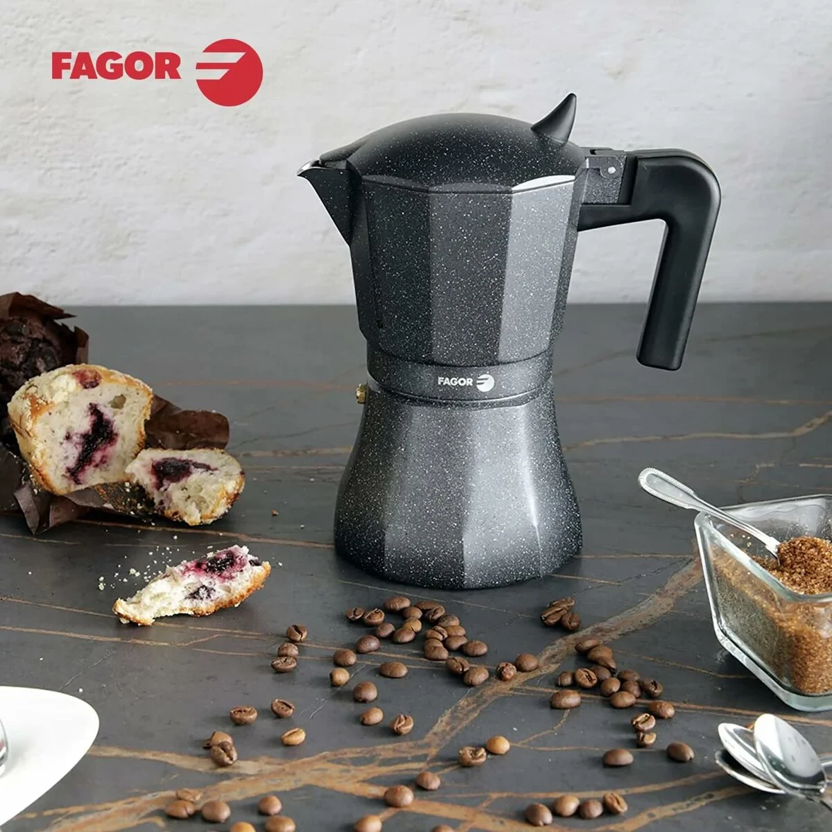 Cafetera Italiana Fagor TIRAMISU 9 Negro Aluminio