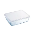 Recipiente Conservador de Alimentos Pyrex Blanco Negro Transparente Clear Rectangular