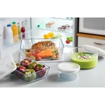Recipiente Conservador de Alimentos Pyrex Blanco Negro Transparente Clear Rectangular