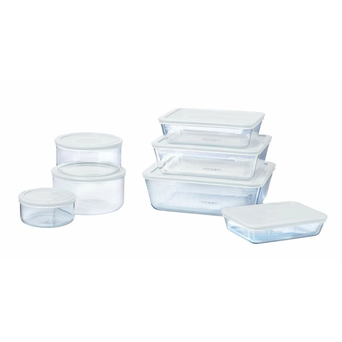 Recipiente Conservador de Alimentos Pyrex Blanco Negro Transparente Clear Rectangular