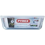 Recipiente Conservador de Alimentos Pyrex Blanco Negro Transparente Clear Rectangular