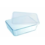 Recipiente Conservador de Alimentos Pyrex Blanco Negro Transparente Clear Rectangular