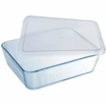 Recipiente Conservador de Alimentos Pyrex Blanco Negro Transparente Clear Rectangular