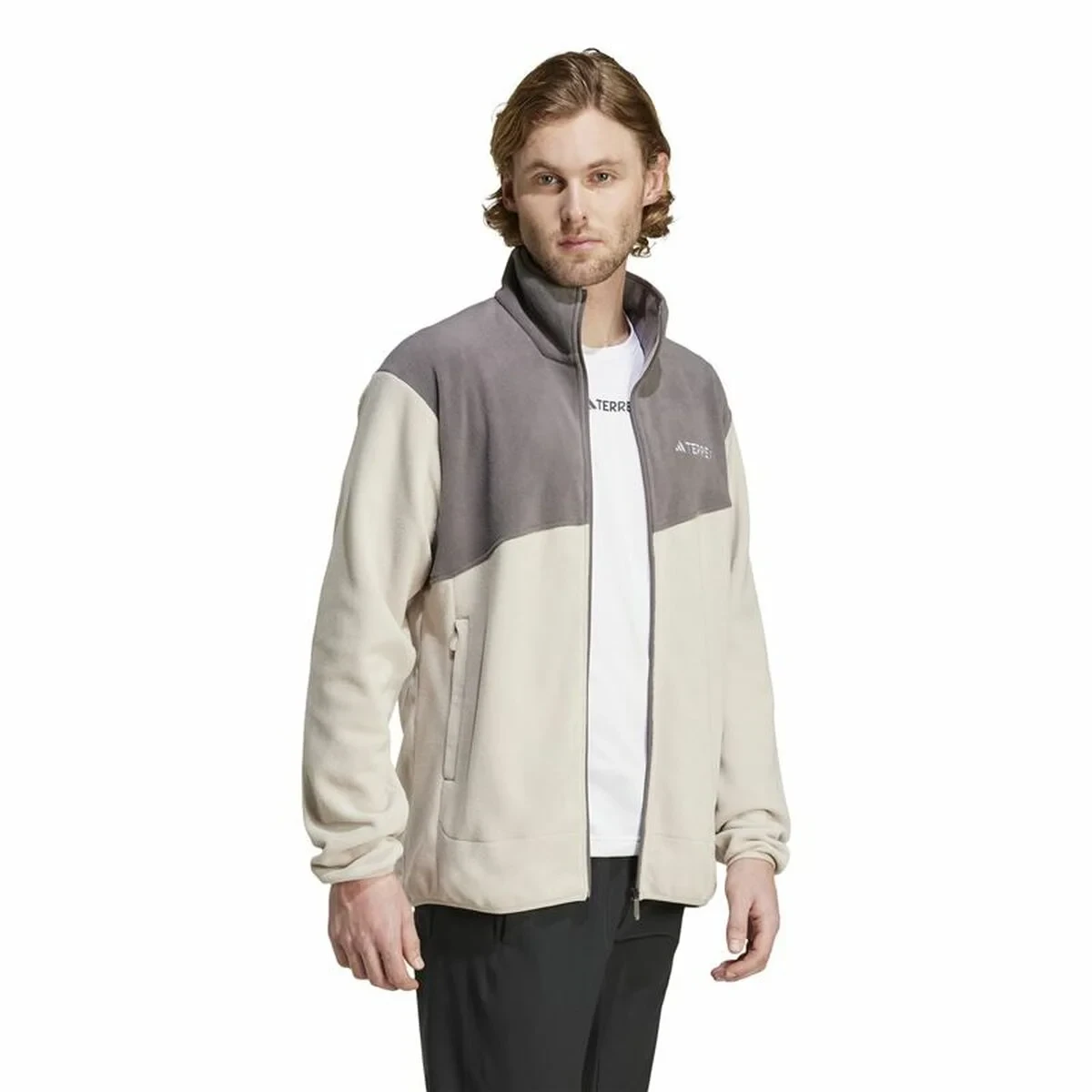 Forro Polar Adidas Terrex Multi Full Zip Fleece Beige Hombre