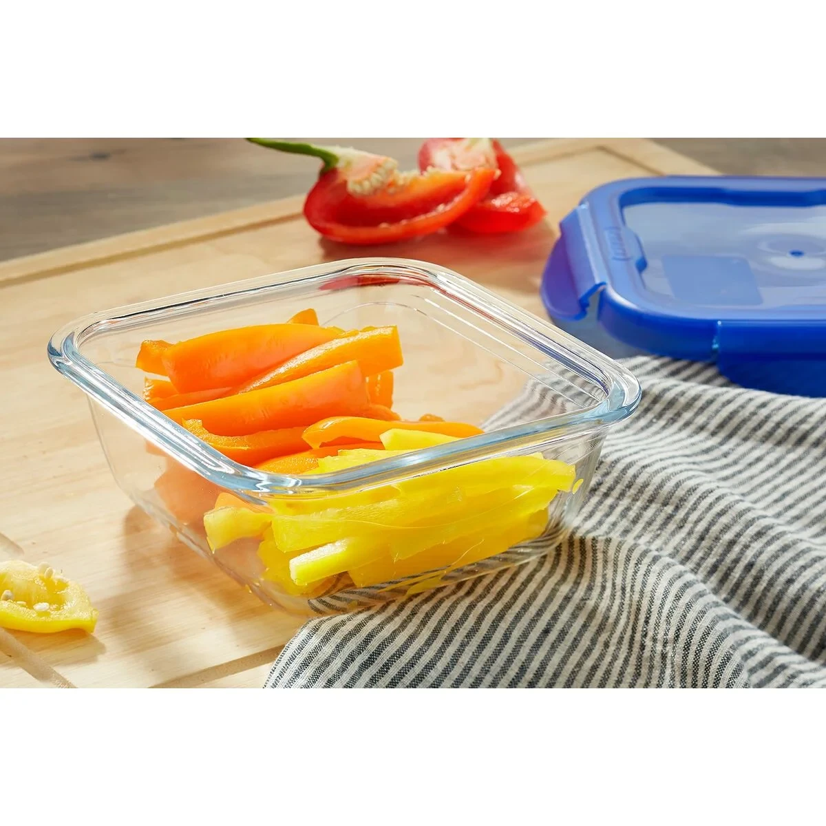 Recipiente Conservador de Alimentos Pyrex Azul Transparente 800 ml (2 Unidades)
