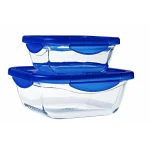 Recipiente Conservador de Alimentos Pyrex Azul Transparente 800 ml (2 Unidades)