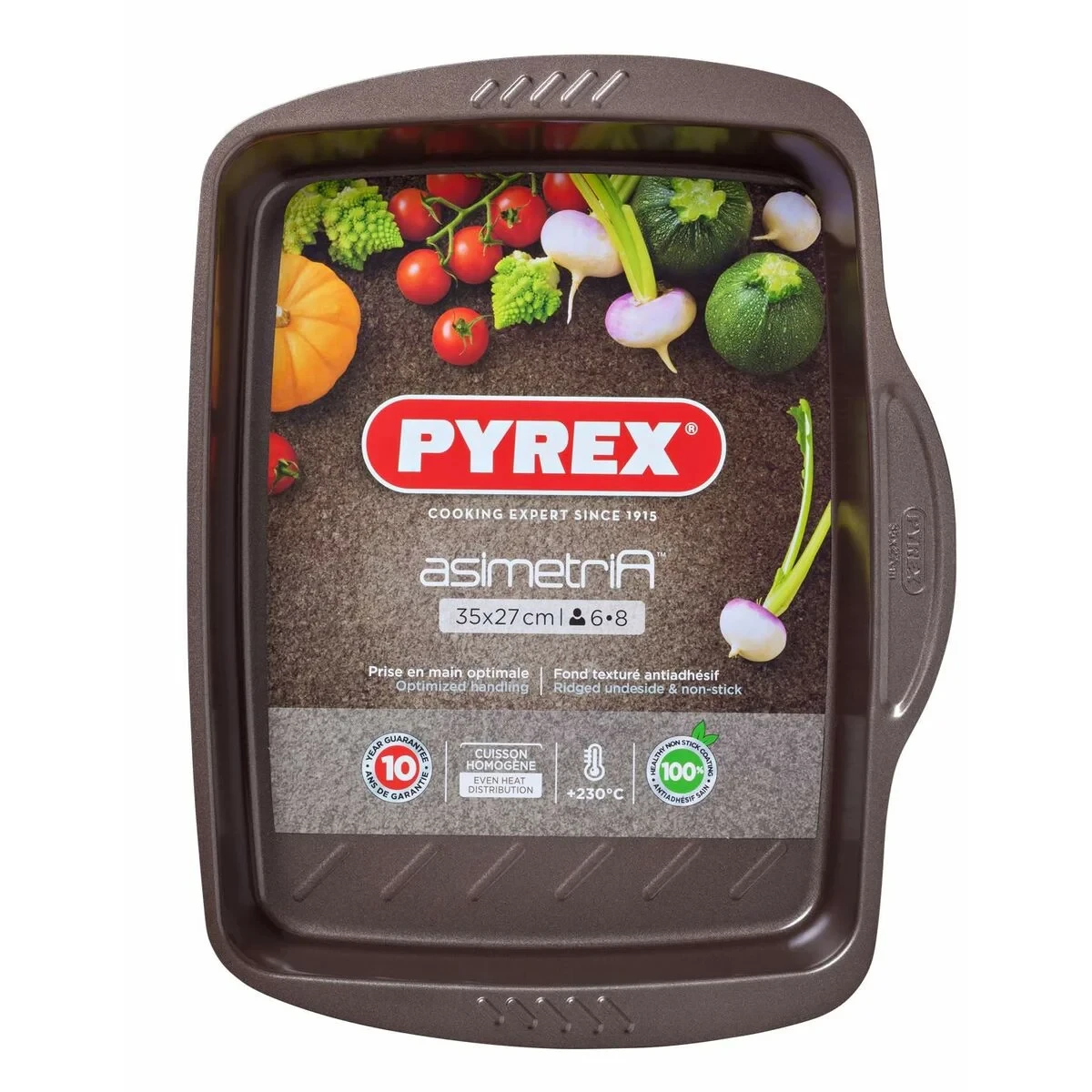 Bandeja para Horno Antiadherente Pyrex Marrón Negro Metal Acero