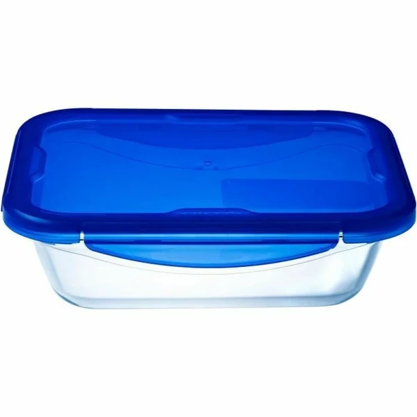 Recipiente Conservador de Alimentos Pyrex Azul Transparente Rectangular 800 ml