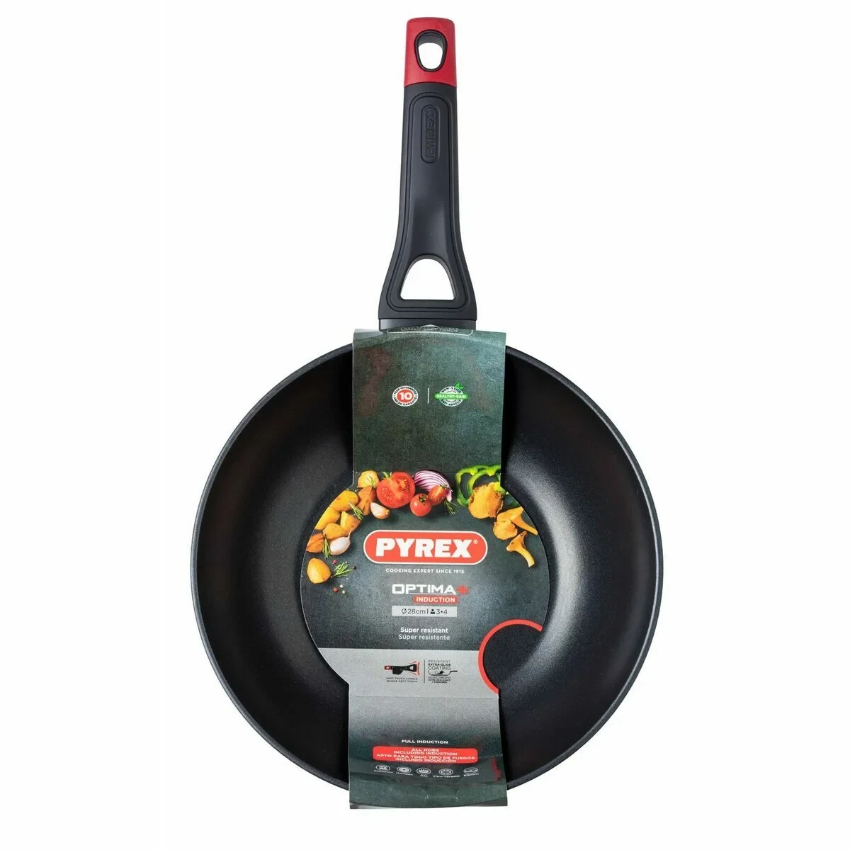 Sartén Wok Pyrex Negro Aluminio
