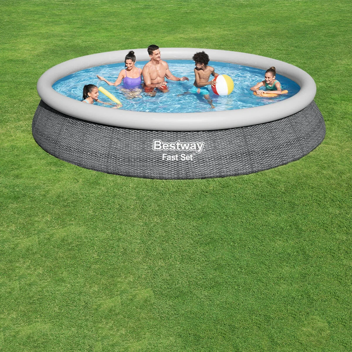 Bestway Piscina Hinchable Adulto Aro Ratan con Depurador 475x84 cm Jardin 57313