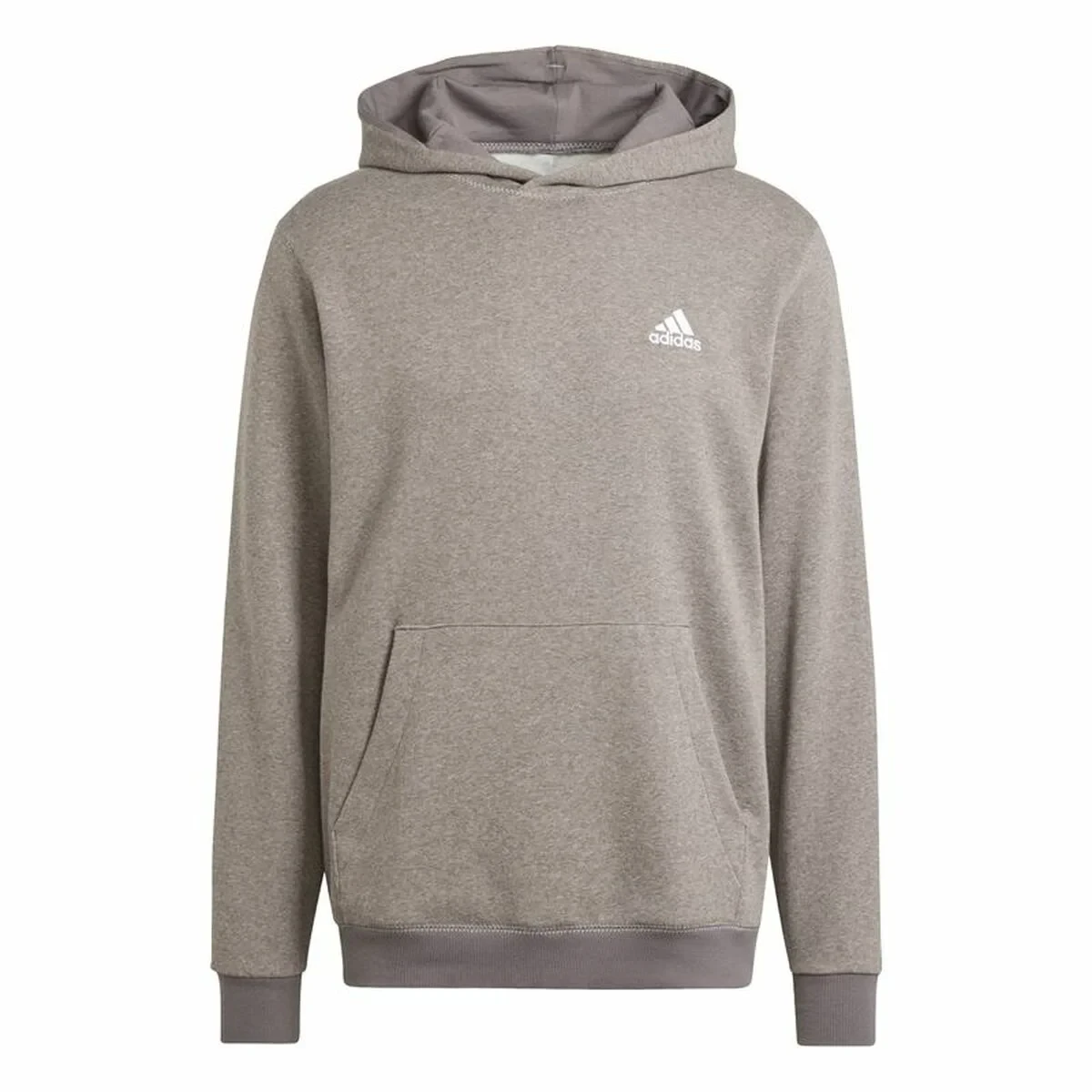 Sudadera con Capucha Hombre Adidas Seasonal Essentials Melange Hoodie Marrón Beige