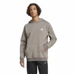 Sudadera con Capucha Hombre Adidas Seasonal Essentials Melange Hoodie Marrón Beige