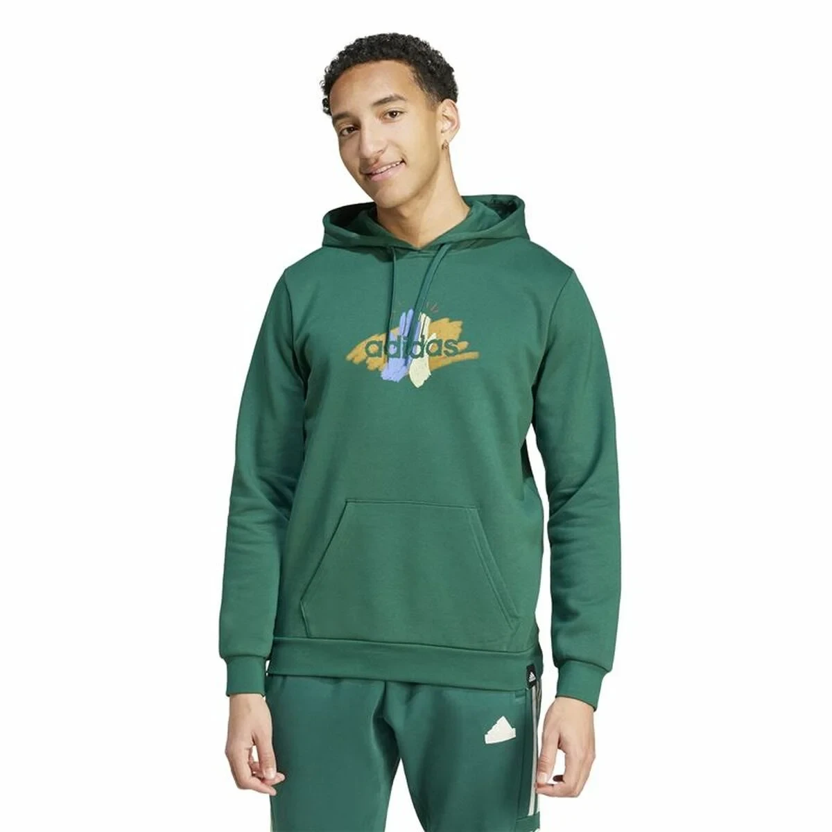 Sudadera con Capucha Hombre Adidas Codes Graphic Verde