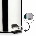 Papelera con Pedal Berilo Plateado Acero Inoxidable Plástico 3 L (6 Unidades)