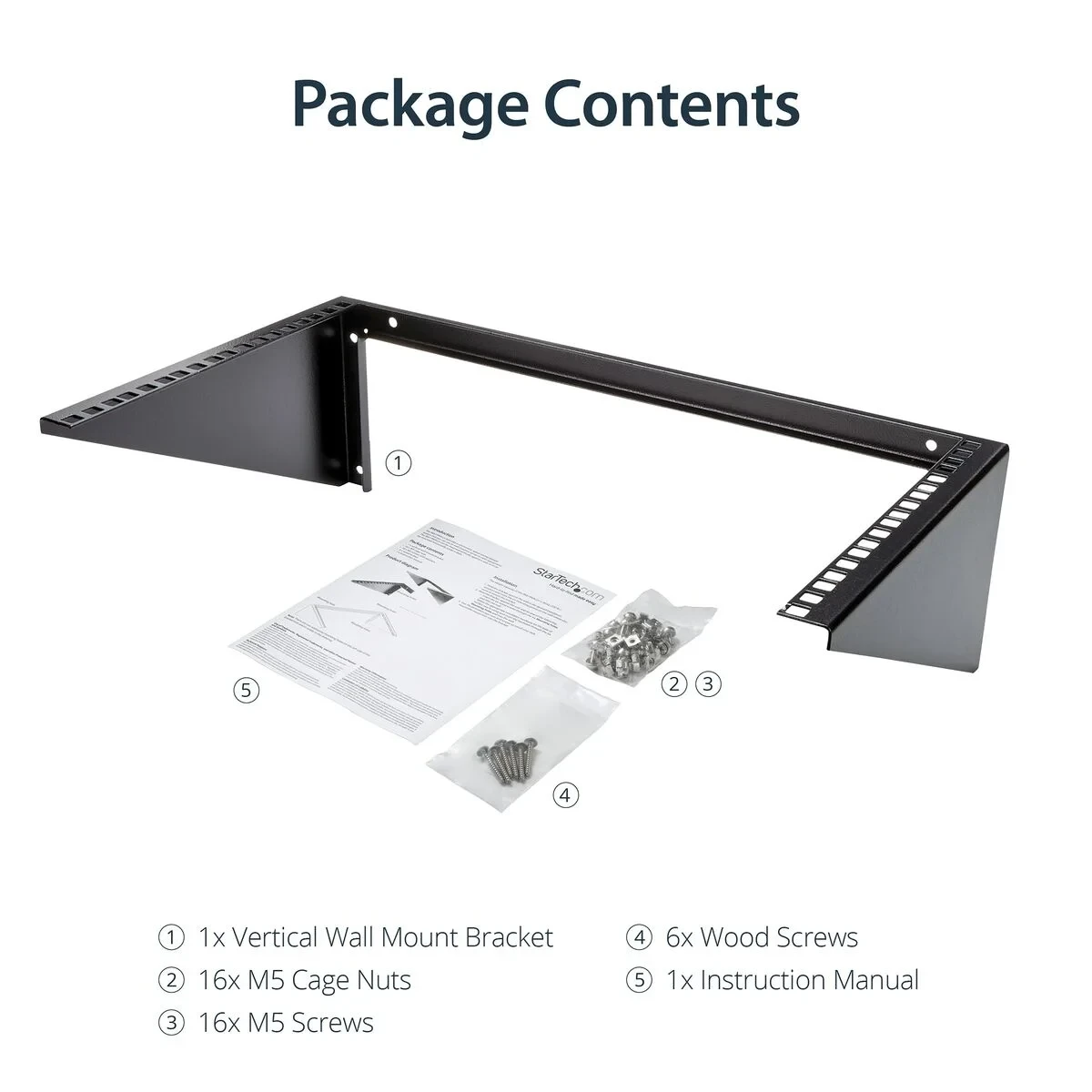 Soporte Startech RK619WALLV Negro Acero