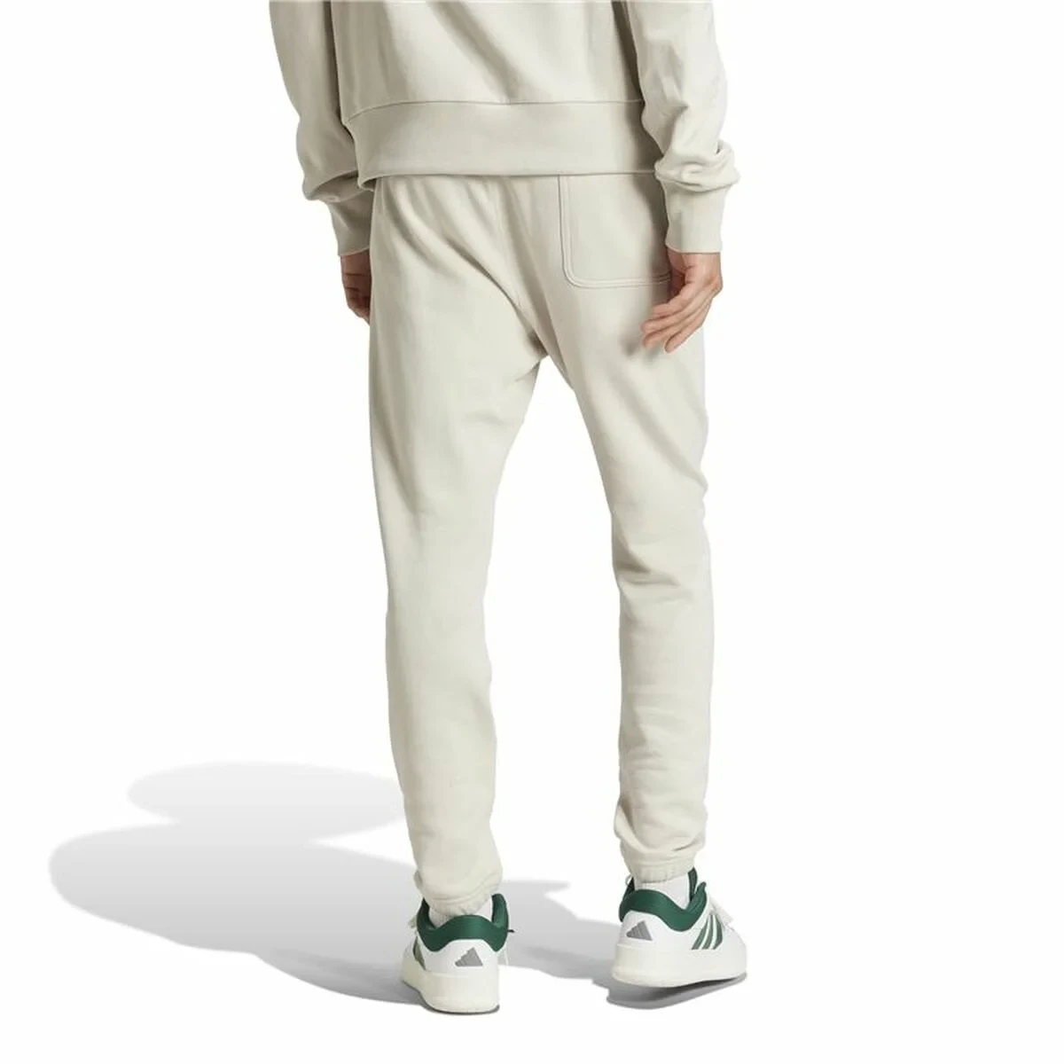 Pantalón Largo Deportivo Adidas All Szn French Terry Regular Tapered Blanco Beige Hombre