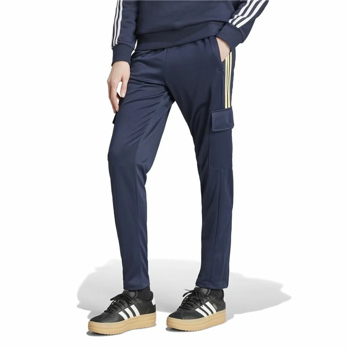 Pantalón Largo Deportivo Adidas Tiro Cargo Azul Mujer