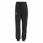 Pantalón Largo Deportivo Adidas Signature Graphic Print Fleece Loose Negro Mujer