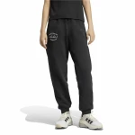 Pantalón Largo Deportivo Adidas Signature Graphic Print Fleece Loose Negro Mujer