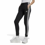 Pantalón Largo Deportivo Adidas 3S Fl C Pt Negro Mujer