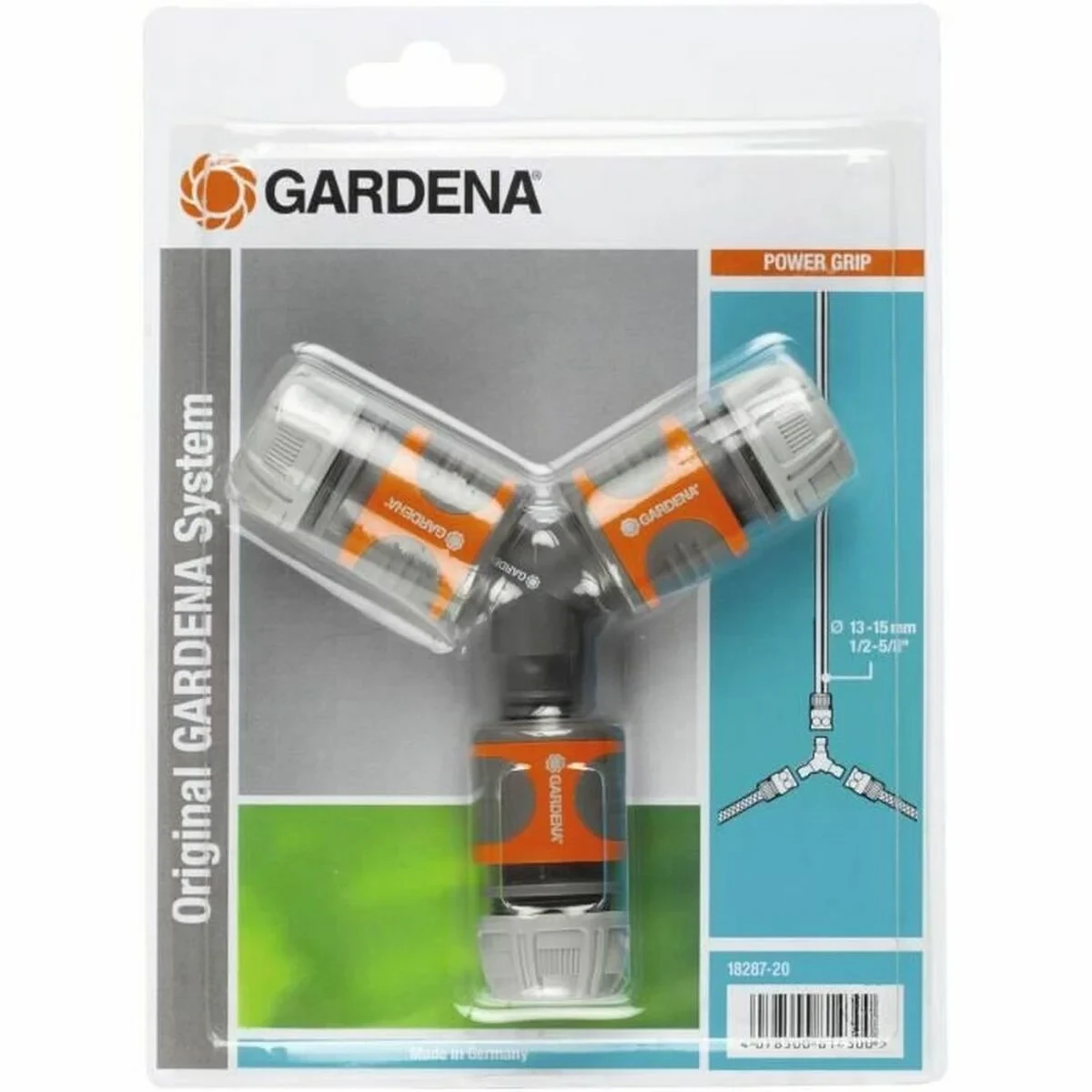 Conector de manguera Gardena 18287-20 Ø 15 mm 1/2" Triple Sistema de riego