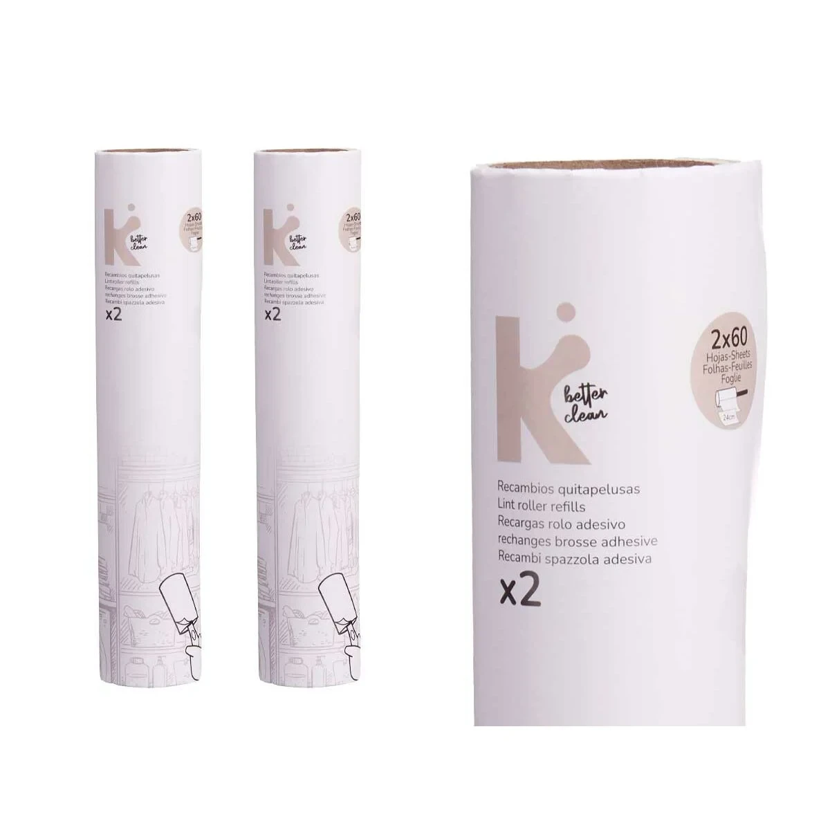 Quitapelusas Blanco 24 x 19 cm 14 x 31 x 4,5 cm Recambio (12 Unidades)