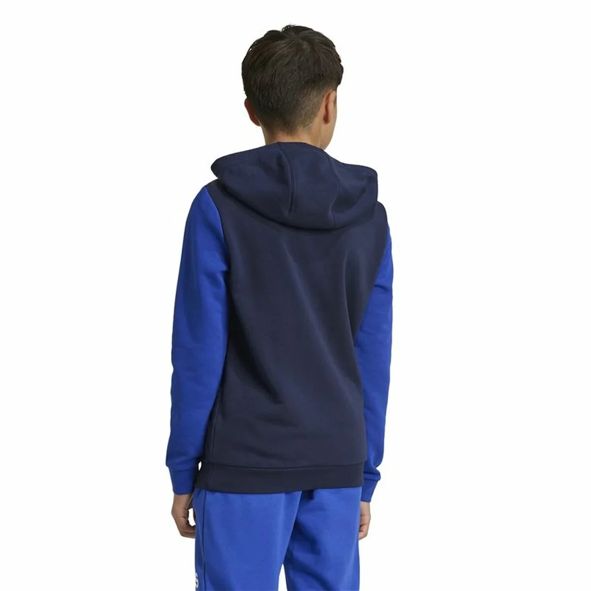 Sudadera con Capucha Niño Adidas Essentials Big Logo Colorblock Azul
