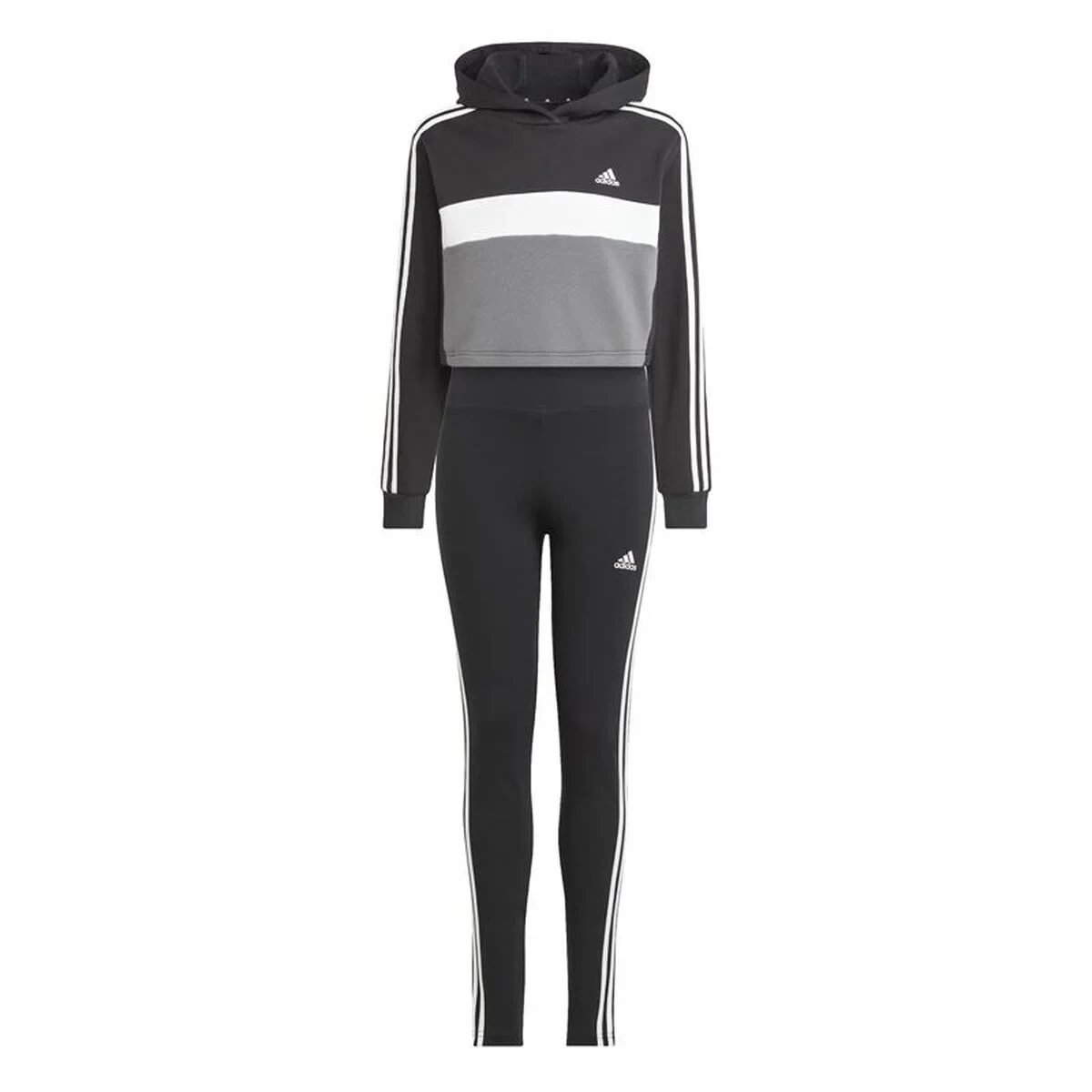 Chándal Mujer Adidas Tiberio 3- Stripes Colorblock Negro Gris
