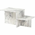 Mesa de Centro Harmony Blanco Gris 80 x 40 x 40 cm Mármol