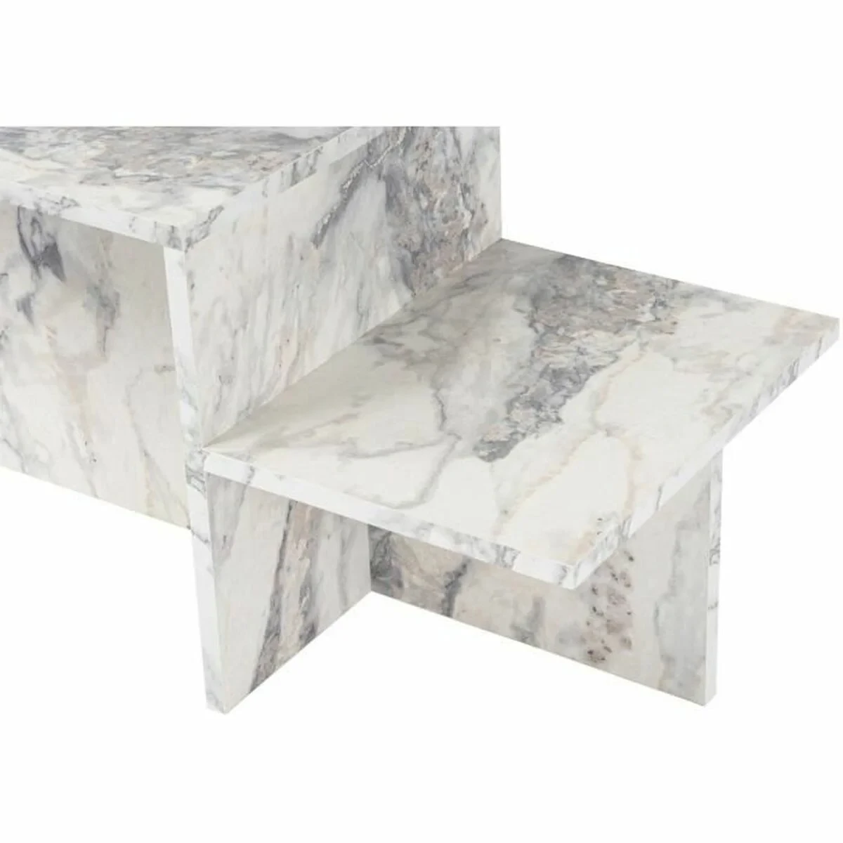 Mesa de Centro Harmony Blanco Gris 80 x 40 x 40 cm Mármol