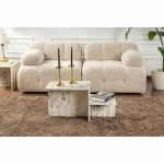 Mesa de Centro Harmony Blanco Gris 80 x 40 x 40 cm Mármol