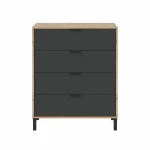 Cómoda Marrón Negro 77,5 x 40 x 93,5 cm