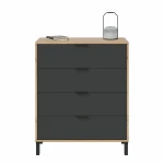 Cómoda Marrón Negro 77,5 x 40 x 93,5 cm