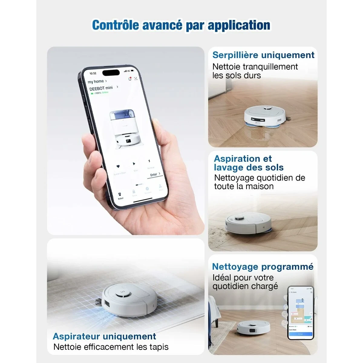 Robot Aspirador ECOVACS DEEBOT MINI 3200 mAh Blanco 1,8 L