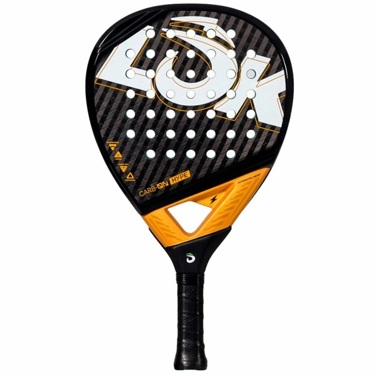 Pala de Pádel Lok Sports Carb-On Hype Negro Naranja