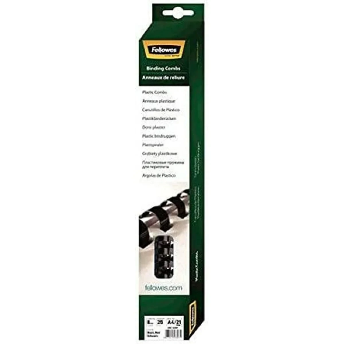Espirales para Encuadernar Fellowes 5330702 Negro 8 mm A4 PVC Plástico (25 Unidades)