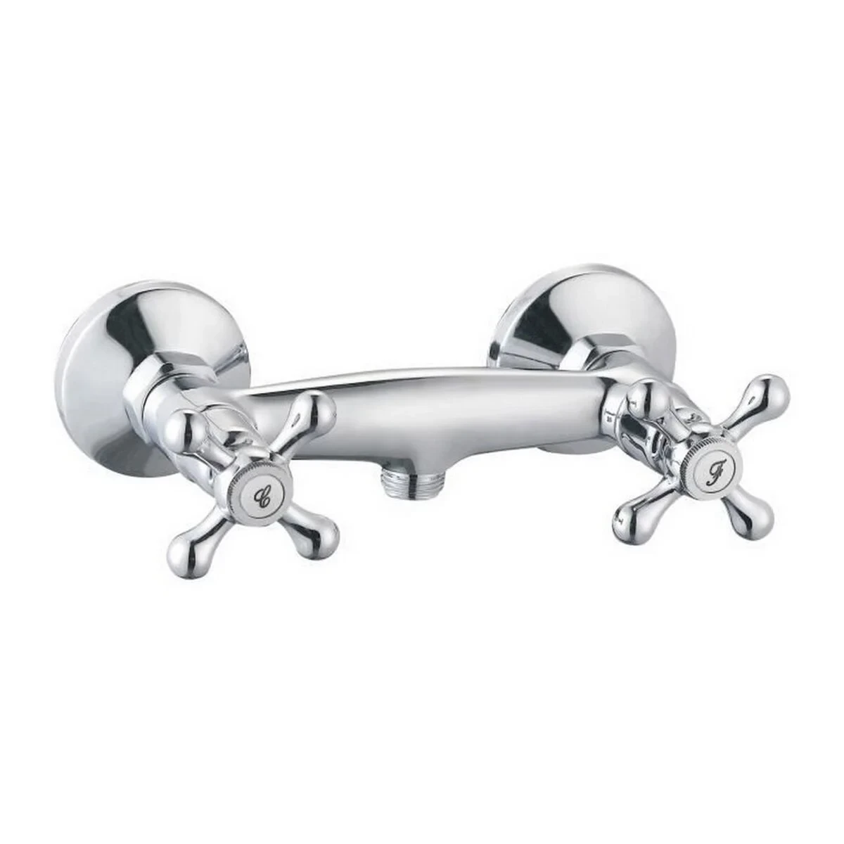Grifo Bimando Rousseau Beverley Gris Metal Latón 15 cm Ducha