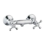 Grifo Bimando Rousseau Beverley Gris Metal Latón 15 cm Ducha