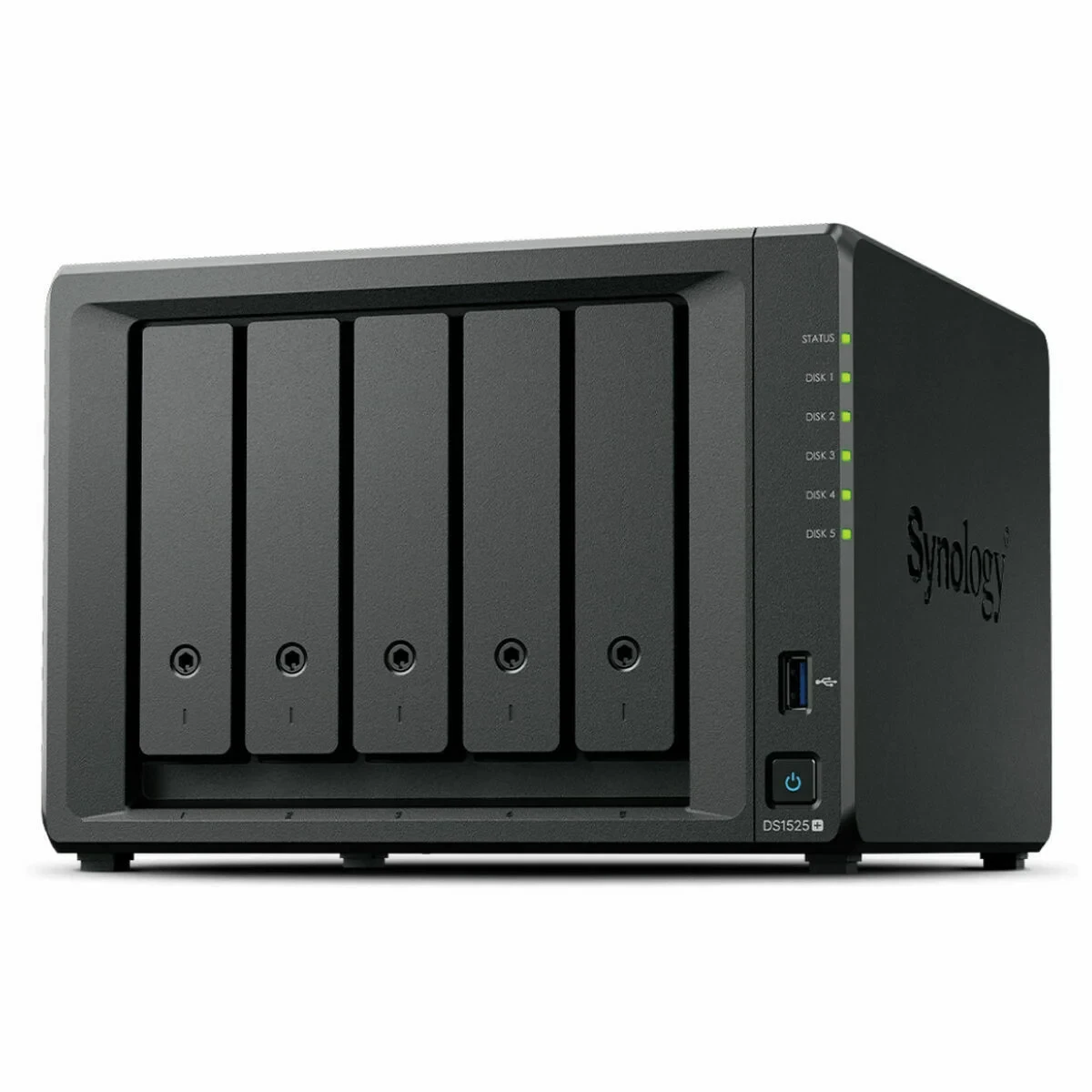 Almacenamiento en Red NAS Synology DS1525+ Negro AMD Ryzen V1500B