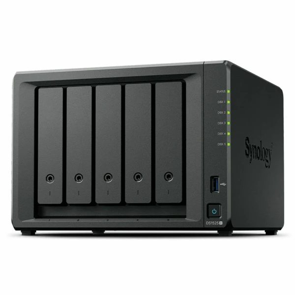Almacenamiento en Red NAS Synology DS1525+ Negro AMD Ryzen V1500B
