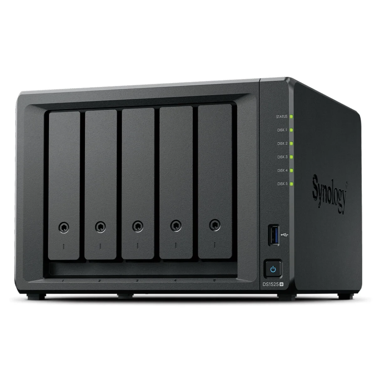 Almacenamiento en Red NAS Synology DS1525+ Negro AMD Ryzen V1500B