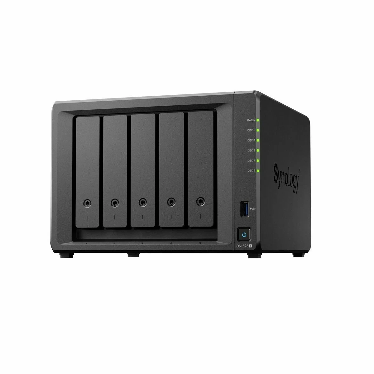 Almacenamiento en Red NAS Synology DS1525+ Negro AMD Ryzen V1500B
