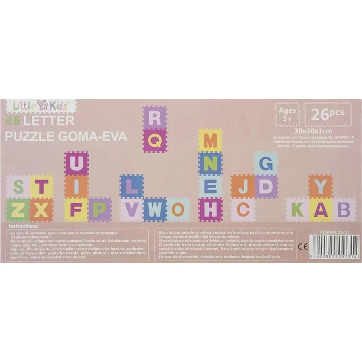 Puzzle Infantil 26 Piezas Abecedario 32 x 32 x 1 cm