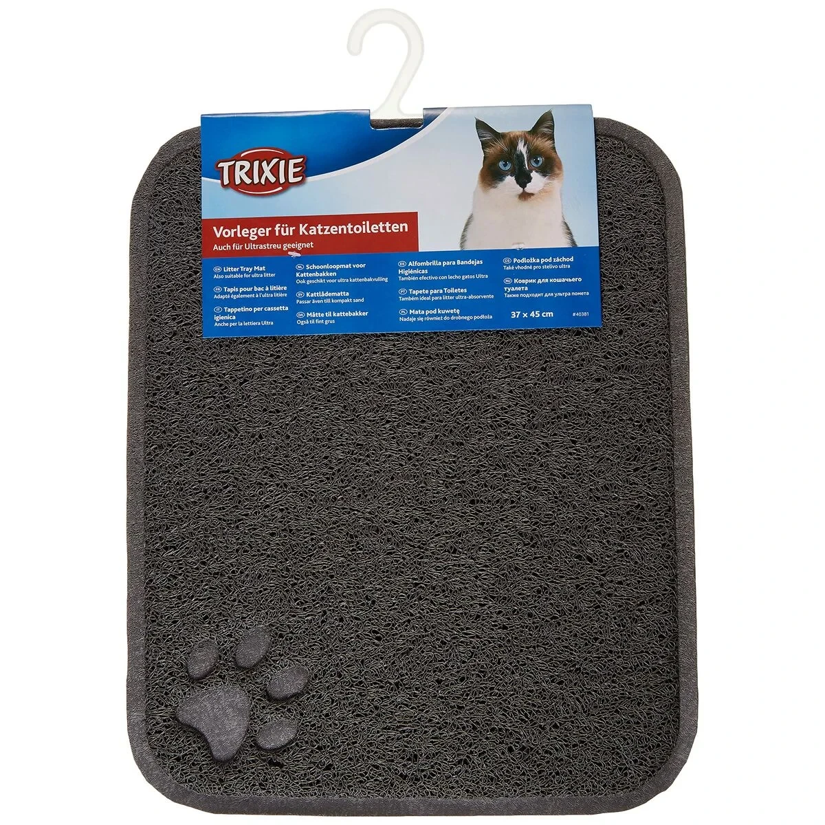 Alfombra para Arenero de Gatos Trixie Antracita PVC 37 × 45 cm