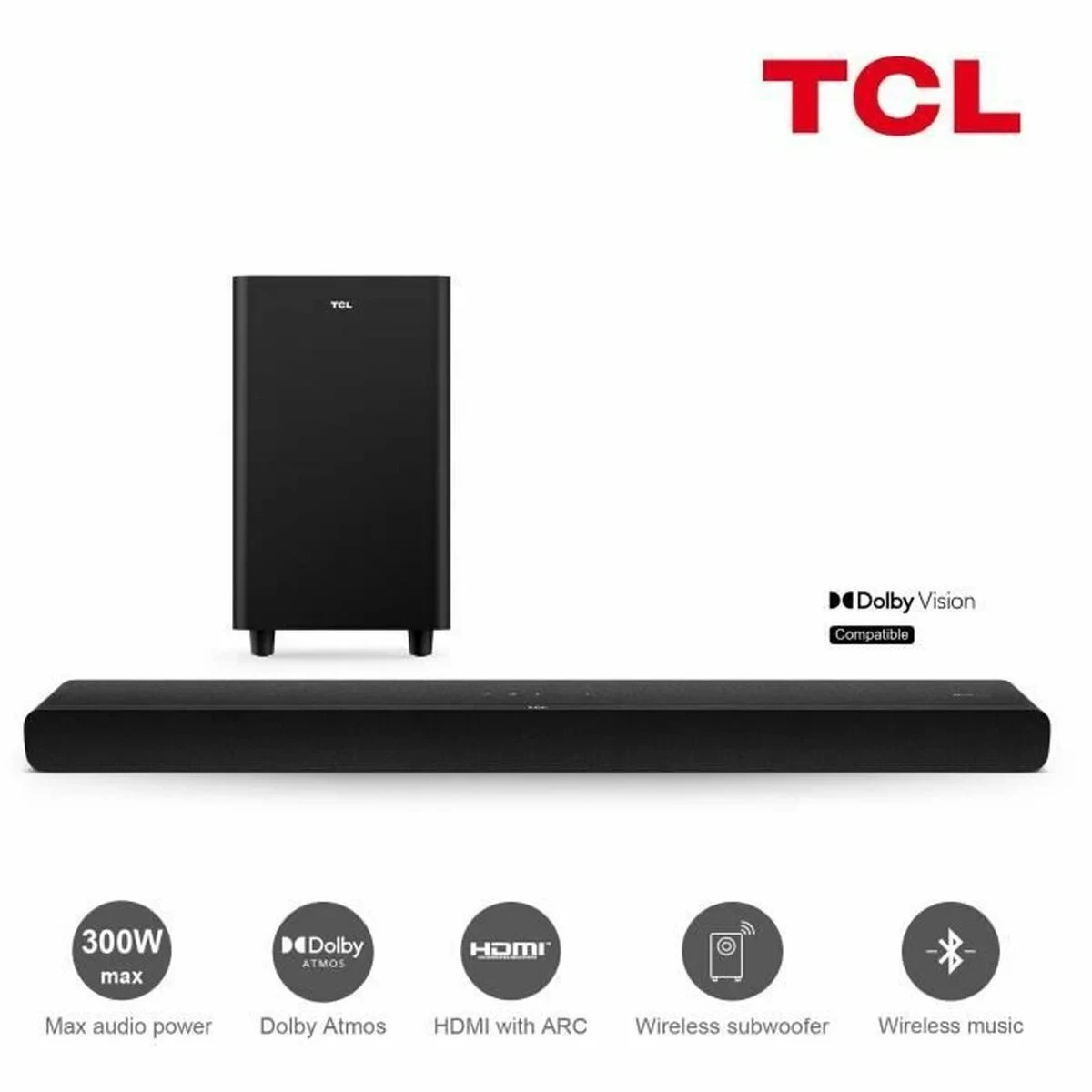 Barra de Sonido TCL Negro 300 W